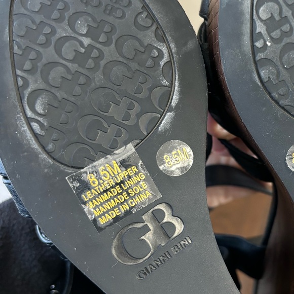 Gianni Bini platform wedge sandals, black, size 8.5 - Picture 4 of 4